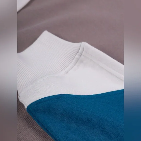 ATIZIANO TerryMen's Long Sleeve Color Blocked Crew Neck Pullover